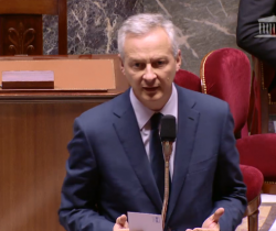 Bruno Le Maire, le 4 octobre 2018 dans l’hémicycle. Capture d&#039;écran